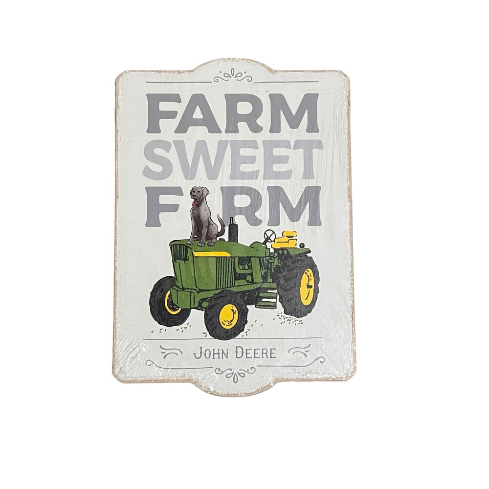 Open Road Farm Sweet Farm Wood Sign John Deere & Dog  5“ x 8“